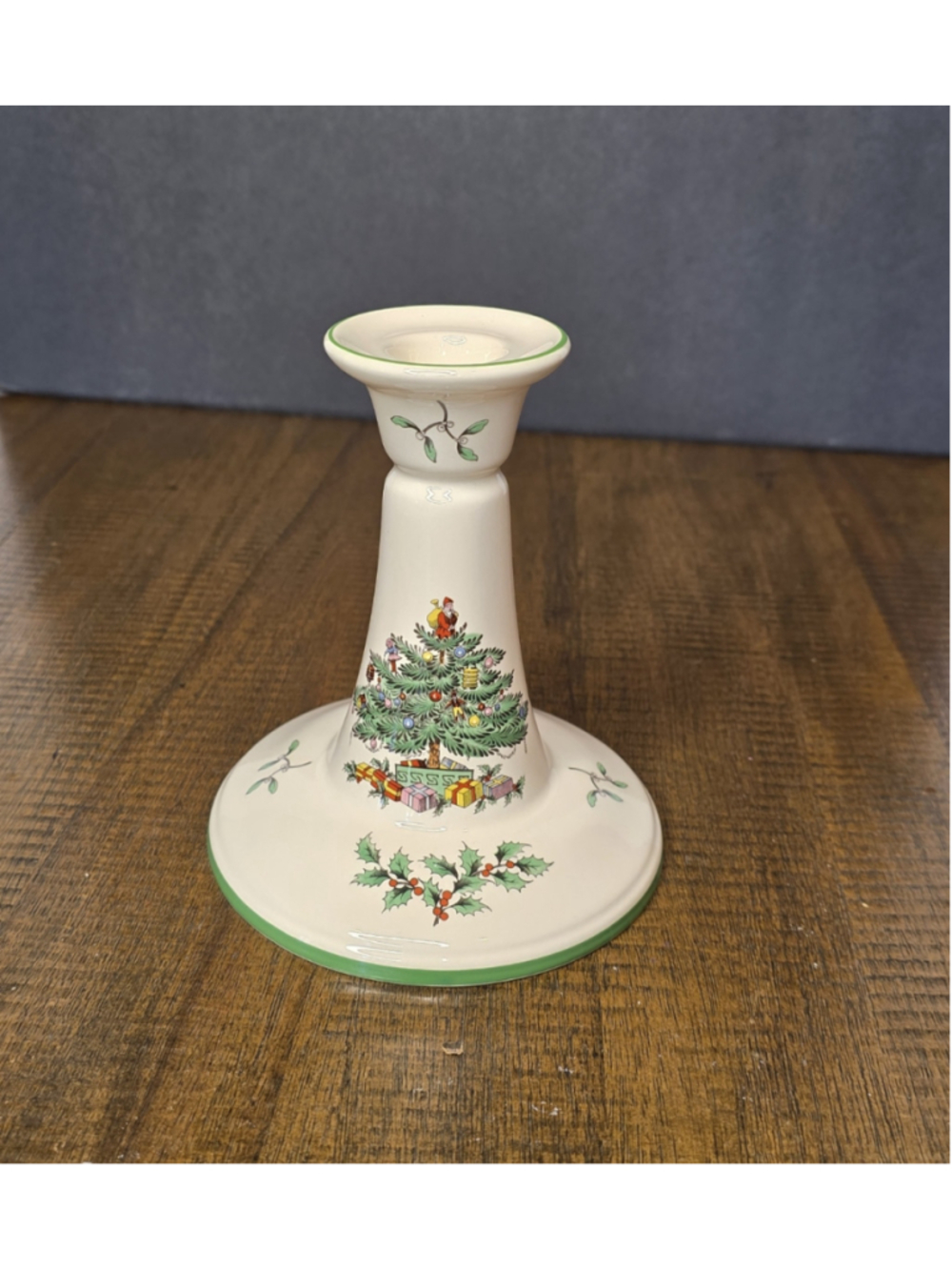 VTG Spode Christmas Tree 5.5" Taper Candlestick Holder S3324-J Made in England